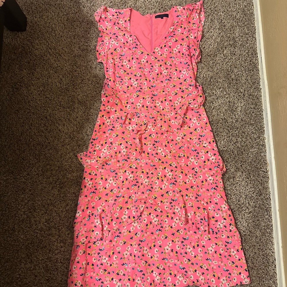 Floral Pink Ruffle Dress